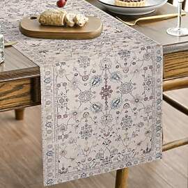 Boho Vintage Tischläufer Beige Landhausstil