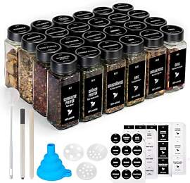 Boic Gewürzgläser Eckig 24er Set, 120ml