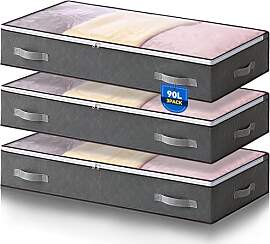 Boic Unterbett Aufbewahrungsbox, 3 Stück Faltbare 