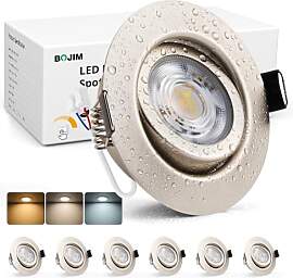 BOJIM Einbaustrahler LED 230V Dimmbar 7W, Nickel