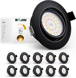 BOJIM Einbaustrahler LED 230V Schwarz Dimmbar,