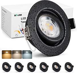BOJIM LED Spots 230V Schwarz Dimmbar, IP44