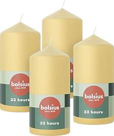 Bolsius Glatte Stumpenkerzen - Beige - 4 Stück -