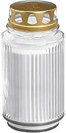 bolsius Grablicht mit Deckel, weiß, Brenndauer