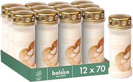 Bolsius Grablicht - Weiß - 12 Stück - Länge