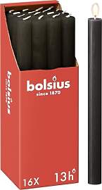Bolsius - Rustik Stabkerzen- Anthrazit - 16 Stück 