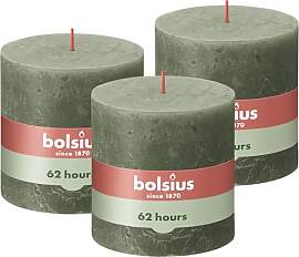 Bolsius Rustik Stumpenkerze XXL - Olivengrün - 3