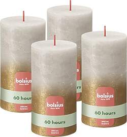 Bolsius Rustik Stumpenkerzen - Fading Metallic -