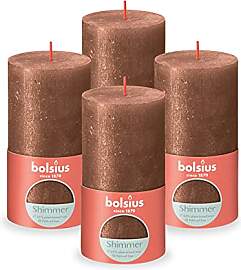 Bolsius Rustikale Stumpenkerze – schimmerndes