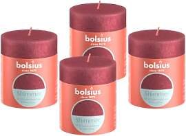 Bolsius Rustikale Stumpenkerze - Shimmer Red - 4
