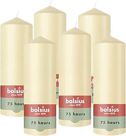 Bolsius - Stumpenkerze - Beige - 20cm - 6 Stück - 