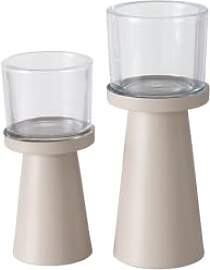 BOLTZE Pius Windlicht beige 2tlg