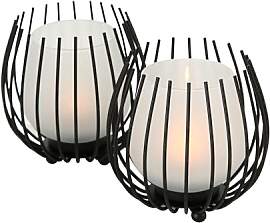 Boltze Windlicht Laval (2-tlg., schwarz, Glas,