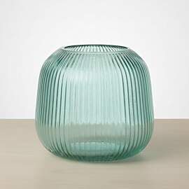 Boltze Windlicht Reggy türkis Glas 14 x 16 cm
