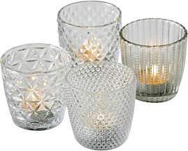 Boltze Windlicht Set Marilu 4-teilig (Transparent, 