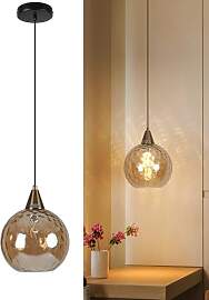 bomiel Pendelleuchte Bernstein Glas 20 cm Kugel