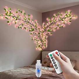 BomKra Kirschblüten Lichterkette Wanddeko - 144