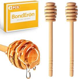 BondEron 2 Stück Honiglöffel Olivenholz 16cm mit 