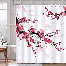 Bonhause Duschvorhang Kirschblüten Japanisch Rote 
