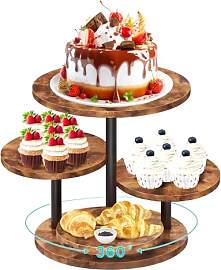 BONJUME 4 Etagen Etagere Holz, Kuchen und Cupcake
