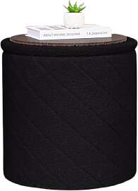 Bonlife Runder Hocker Ottoman mit Stauraum,