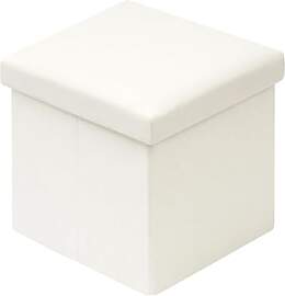 Bonlife Weiß Pouf Hocker Imitationsleder Kiste