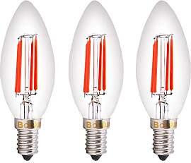Bonlux E14 LED Kerze Birne SES Rot Glühfaden 4W
