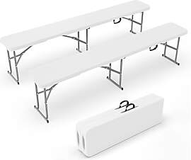 Bonnlo 2er-Set Klappbank – Gartenbank Wetterfest 