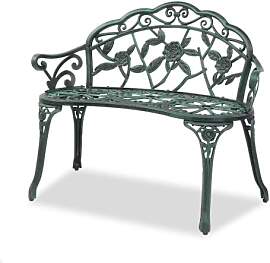 Bonnlo Gartenbank Metall Aluminium Rose,