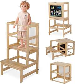 Bonnlo Lernturm mit drehbarer Tafel für Kinder,