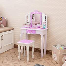 Bonnlo Schminktisch mit Hocker und Abnehmbarer