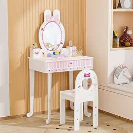 Bonnlo Schminktisch mit Hocker und Abnehmbarer