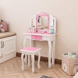 Bonnlo Schminktisch mit Hocker und Abnehmbarer