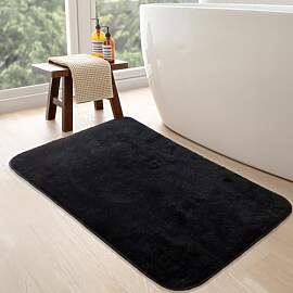 Bonny Home Schwarz Badematte rutschfest 80x150 cm| 