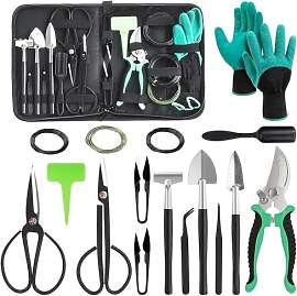 Bonsai Werkzeug, 23-Teiliges Gartengeräte Set,