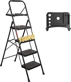 BONTEC Trittleiter 4 Stufen Klappbar, 150kg