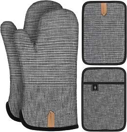 BONTHEE Topflappen Set Ofenhandschuhe Extra Lang
