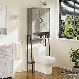 BonVache Holz Toilettenregal mit Türen,