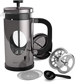 bonVIVO French Press 1L Silber – Kaffeebereiter
