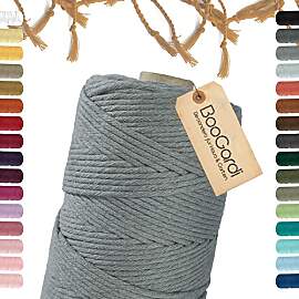 BooGardi Makramee Garn · viele Farben · Grau 5mm 