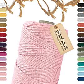 BooGardi Makramee Garn · viele Farben · Rosa 3mm 