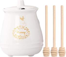 Bootoow Honigtöpfe Keramik-Honigtopf 300ml Mit