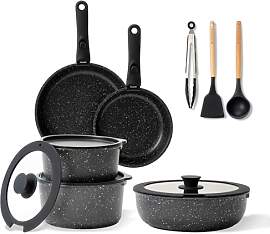 BOREINE Topfset Pfannenset 14-Teilig, Pfannen mit