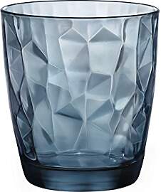 Bormioli Rocco Diamond Wasserglas, 305 ml, Blau, 6 