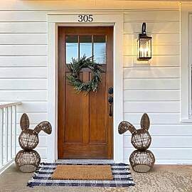BOSSETY Wicker Bunny Outdoor, Rattan Bunny,