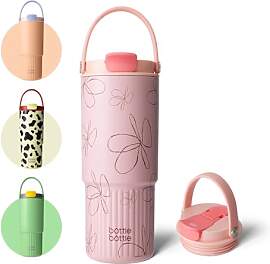 BOTTLE BOTTLE Thermobecher mit Strohhalm und Griff 