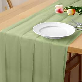 Bouiexye Chiffon Tischläufer 75x300 cm Natural