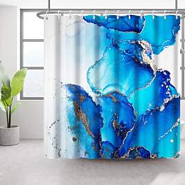 Bovlleetd Blauer Marmor Duschvorhang 180x180 cm