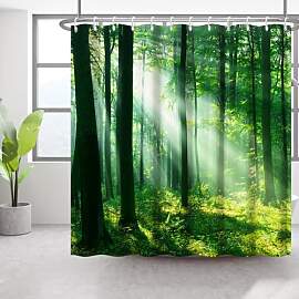 Bovlleetd Wald Duschvorhang 180x180cm Morgen Wald