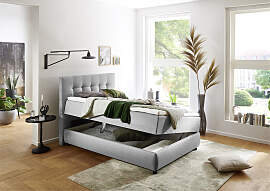 Boxbett "LILO", grau, B:127cm L:213cm,